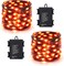 2 Pack Halloween String Lights with Timer - 17.38FT 50 LED (Orange)